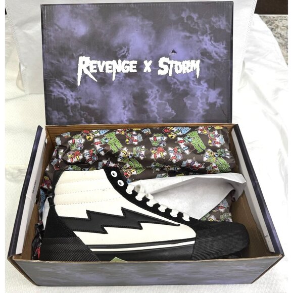 Revenge X Storm‎ Vol.2 White & Black High Top Sneakers Sz 8 NIB - Picture 1 of 10